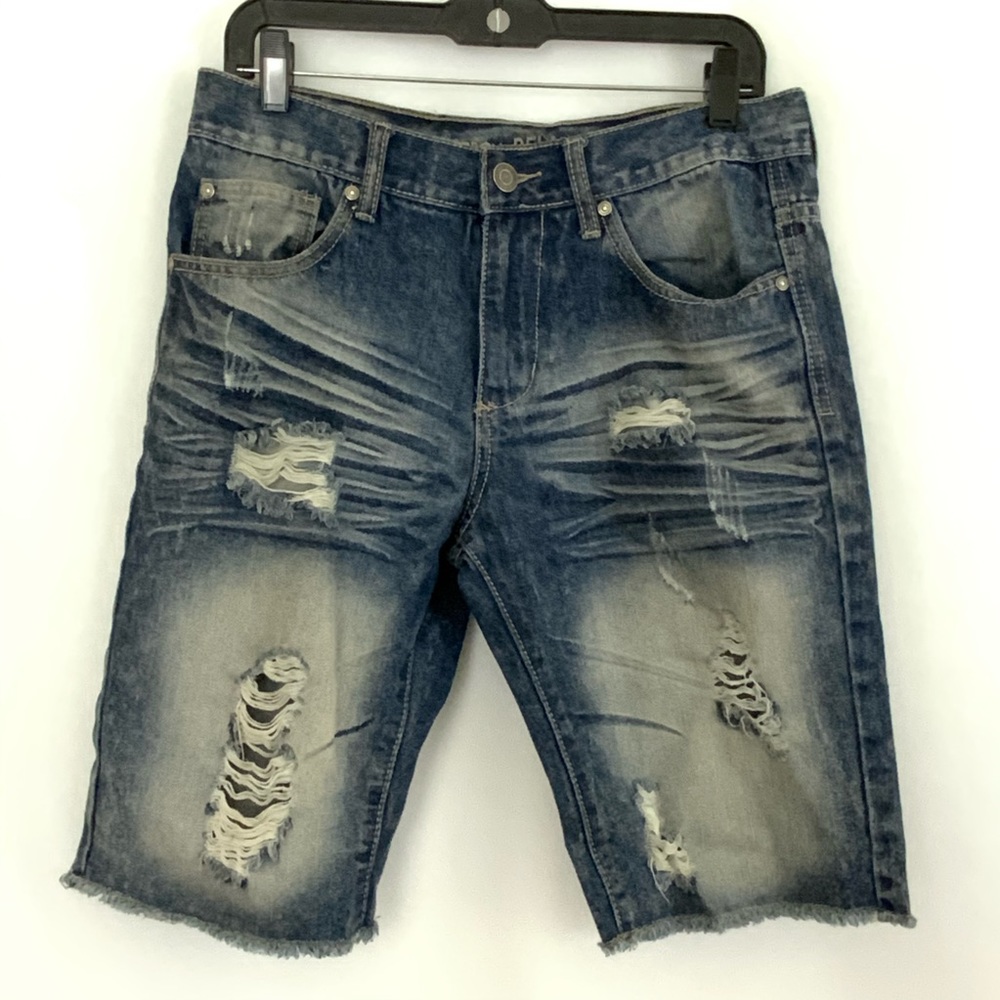 Men’s Carbon Distressed Shorts